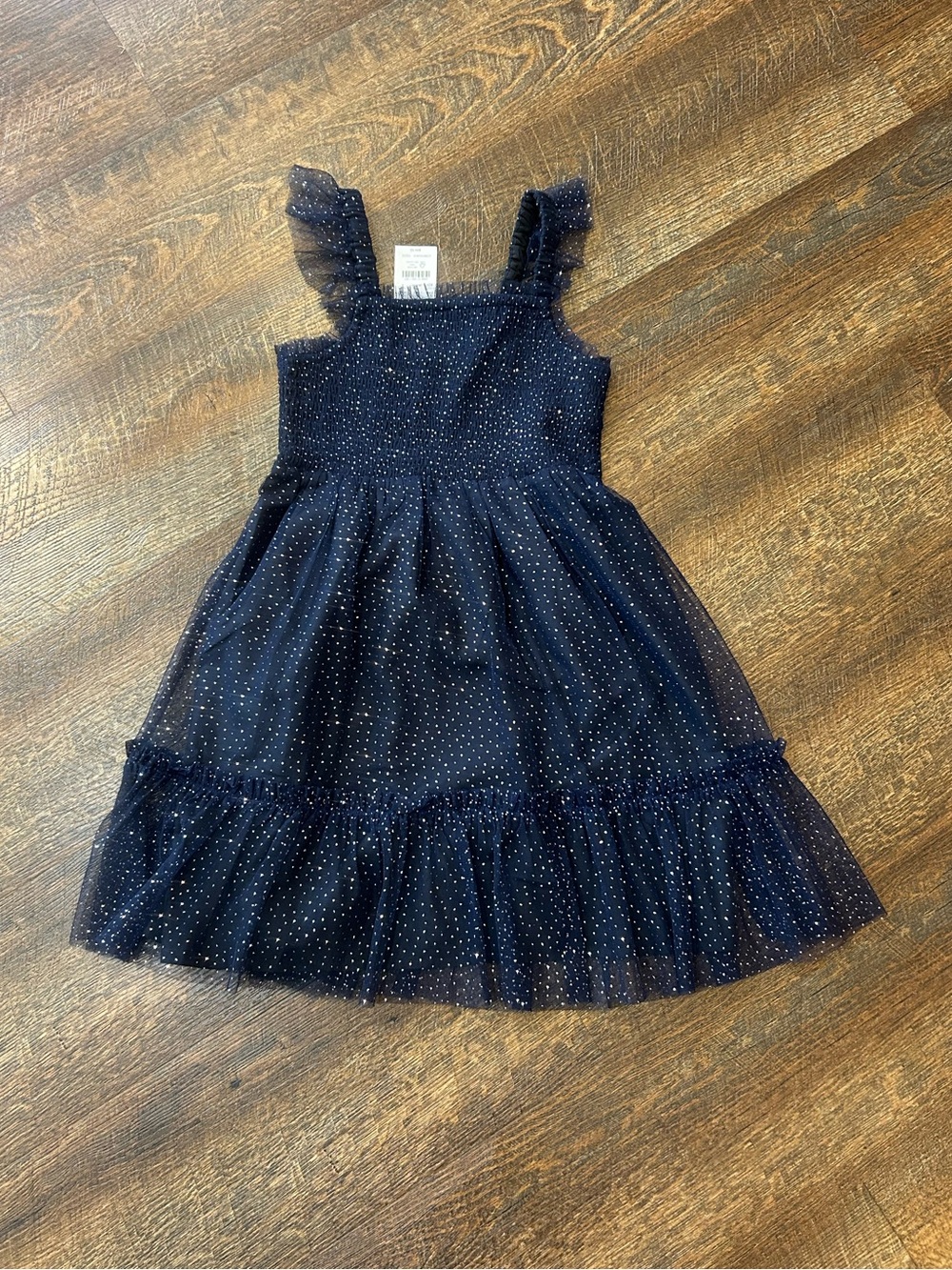 Crewcuts Navy Sparkle Tulle Party Dress with Ruffle Straps
